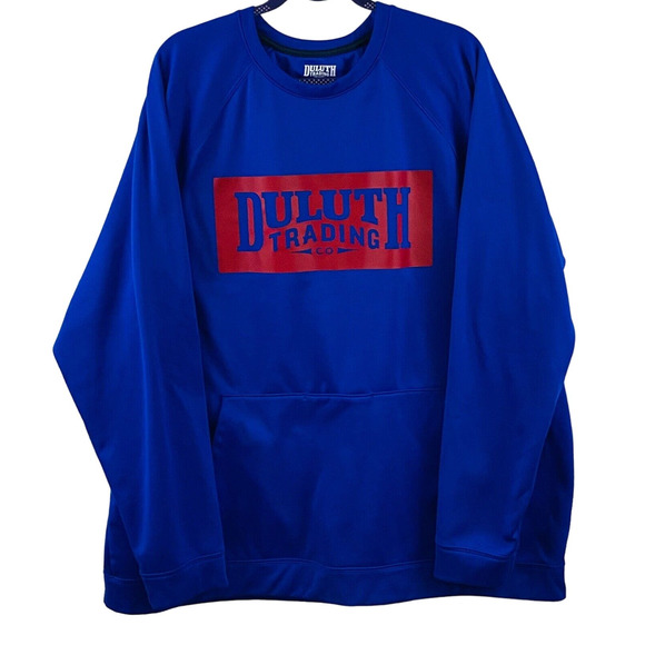 Mens 2XL Duluth Trading Co Training Basics Crew Logo Sweatshirt Blue Pullover LS - Picture 1 of 5